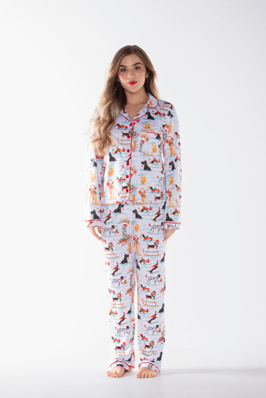 Pantalón Vega Clásico Manga Larga Trineos Perritos