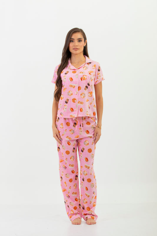 Pijama Pantalón Viena Clásico Manga Corta Brunch