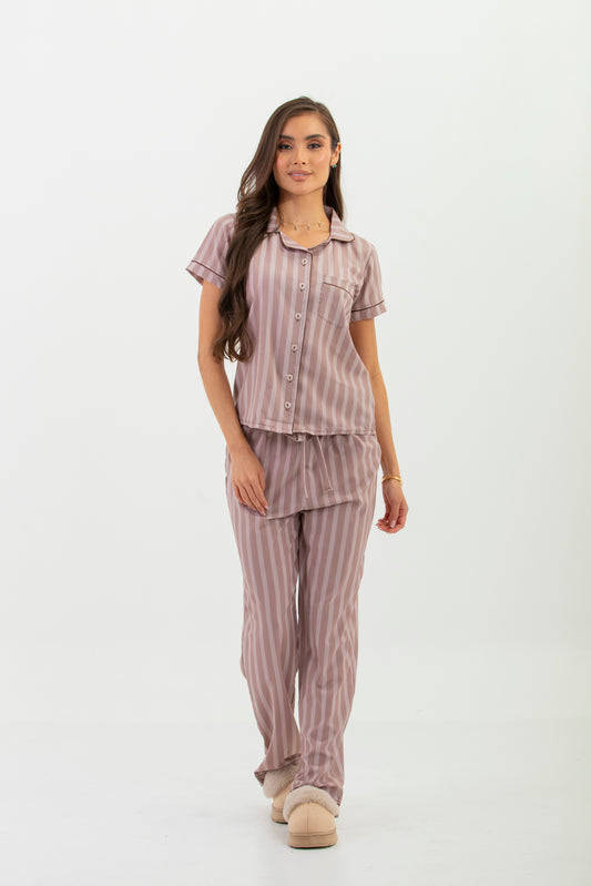 Pijama Pantalón Viena Clásico Manga Corta Rayas