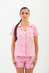 Pijama Short Viena Clásico Manga Corta Love