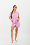 Pijama Short Viena Clásico Manga Corta Love